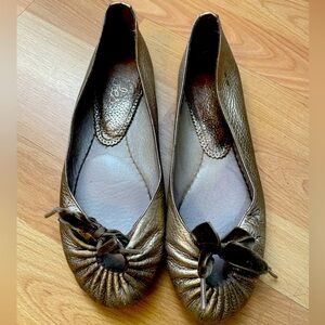 Metallic ballet slip ons